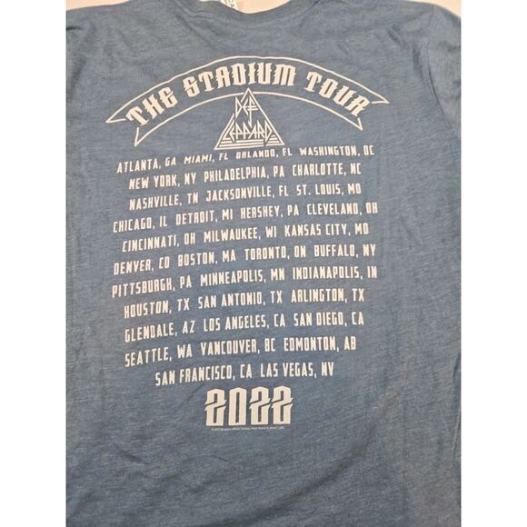 Def Leppard Rock Brigade 2022 Tour Blue 2 Sided Concert T-Shirt Sz XXL 2XL - Picture 4 of 4
